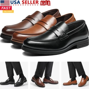 Men Loafer Shoes Dress Shoes Slip-on Penny Business Formal Shoes Size Black US - Picture 1 of 38