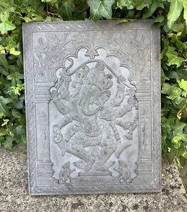 LARGE GANESHA RESIN PRINTING BLOCK ? BRASS RUBBING STYLE DECORATIVE PLAQUE - Bild 1 von 4
