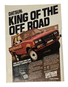 1982 Datsun King Cab Compact 4x4 Off Road Truck Dirt Bike Orig Print Ad Vintage MX - Bild 1 von 2