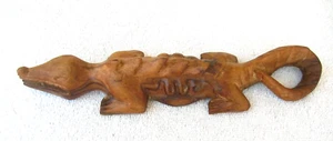 Vintage1980's Kenya Hand Carved Wooden Alligator, from one block wood Lot #3 - Imagen 1 de 7