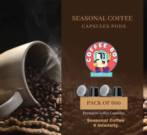 600 Pack Coffee Capsules Pods - Seasonal Espresso Flavored, Nespresso Compatible - Picture 1 of 5