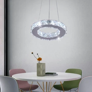 Modern Chandelier LED Crystal Pendant Lamp Round Ceiling Light Hanging Light - Picture 1 of 37