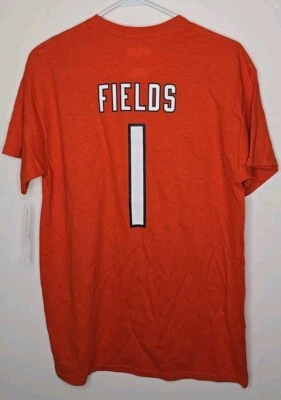New Justin Fields Chicago Bears Shirt Mens M Orange NFL Team Apparel Football - Image 1 of 4