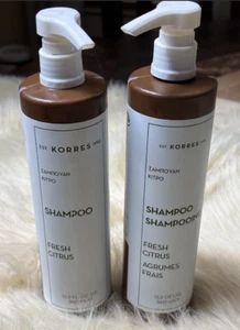 Lot of 2 Bottles Korres Fresh Citrus SHAMPOO Set Gilbert & Soames 12.2oz - Picture 1 of 4
