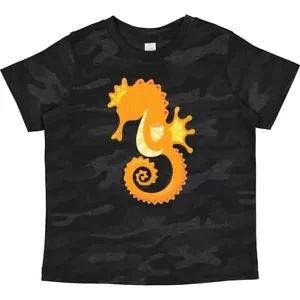 Inktastic Seahorse Toddler T-Shirt Sea Creature Crown Orange Magical Ocean Fish - Picture 1 of 9