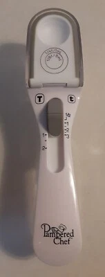 Cuchara medidora fácil ajustable Pampered Chef #2229 1/8 cucharadita - 2 cucharaditas .25 - 1 oz Foto 1 de 4