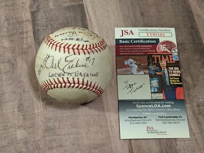 1/1 JSA Bob Wolff Signed Official Baseball COA Don Larsen Perfect Game Erskine - Image 1 of 4
