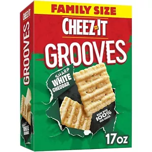 Cheez-It Grooves Crunchy Cheese Crackers Snack Crackers Lunch Snacks Family Size - Picture 1 of 11