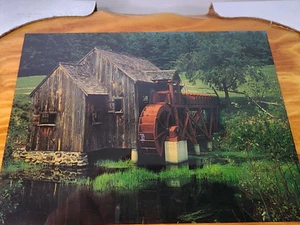 New Vintage Lacquer Photo Print On Wood Picture Nature Barn Farm Western 9X7 - Picture 1 of 6