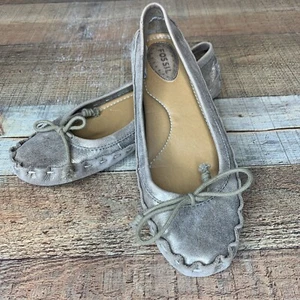 Fossil braune Wildleder-Fahrer-Halbschuhe Mokassins flache Schuhe Damengröße 7 - Bild 1 von 9