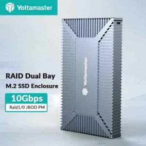 Yottamaster Dual-Bay M.2 NGFF/NVMe SATA SSD Hard Drive Enclosure USB3.2 10Gbps - Bild 1 von 15