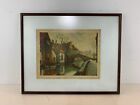 Ant “Le Quai Vert” Bruges Belgium Townscape Waterway Cli Chaulut Framed Etching