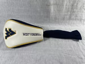 NCAA West Virginia Mountaineers Golf Driver Head Cover 1 Blue White Yellow VGC - Picture 1 of 7