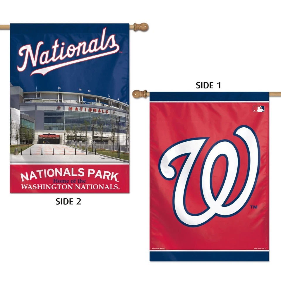 WASHINGTON NATIONALS NATIONALS PARK 28"X40" DOUBLE SIDED BANNER FLAG WINCRAFT - Image 1 of 1