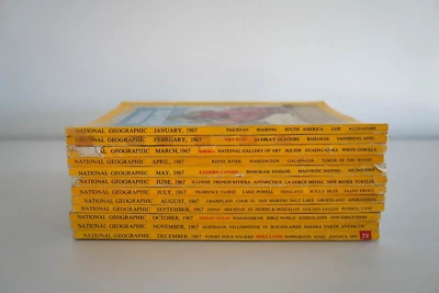 National Geographic Magazine Year 1967 Full Set of 12 Vintage Complete History Foto 1 de 4