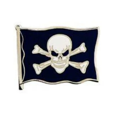 海盗旗头骨和骨头定制翻领别针哥特式复古珠宝礼品 — 第 1/3 张图片