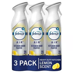 Febreze Air Effects Kitchen Odor Fighter Fresh Lemon 3 Pack Deodorizer 8.8 oz - Picture 1 of 8