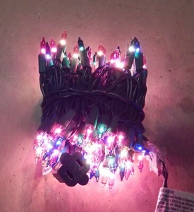 100 Mini Lights Christmas Green String Santa's Galaxy NIB Indoor/Outdoor 188X - Picture 1 of 4