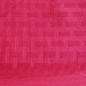 Mainstays Tablecloth 70" Round Christmas Red Tonal Basketweave Polyester Fabric - Picture 1 of 6