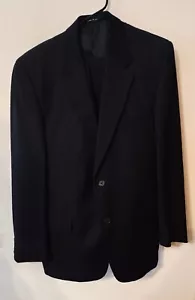 JOSEPH ABBOUD Tuta Uomo Feltro Lana Pieghe Gessato Nero 42L Business - Foto 1 di 14