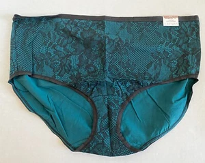 Mutandina Lane Bryant Cacique 22/24 verde pizzo cotone gamba alta slip intimo - Foto 1 di 6