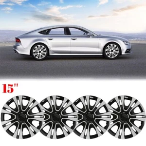 15" Set of 4 Wheel Covers Snap On Full Hub Caps fit R15 Tire & Steel Rim - Picture 1 of 13