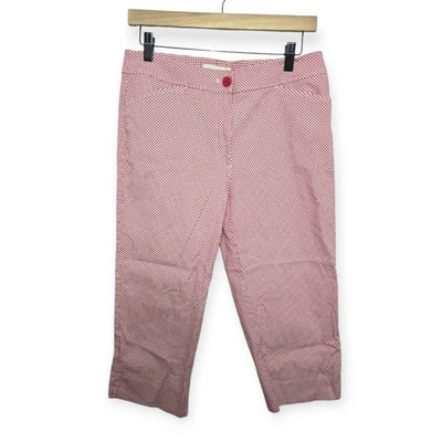 Talbots Cultivo Perfecto Mujer Talla 6 Rojo Capri Geométrico Elastizado Costero Informal Foto 1 de 4