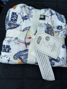 NEW POTTERY BARN Kids 6 Boys Star Wars Droid Flannel Pajama Space Colorful Gift - Picture 1 of 2