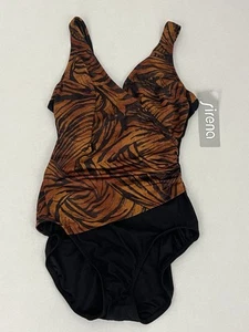 Traje de baño Sirena para mujer 12 piezas estampado animal marrón negro nuevo con etiquetas - Imagen 1 de 7