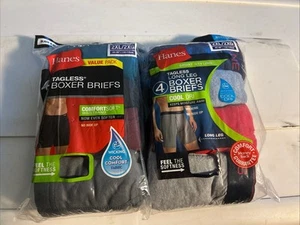Hanes Underwear  2/4 Packs Boxer Briefs Size 2XL Men's Assorted Colors Tagless - Picture 1 of 6