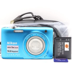 Cámara digital compacta Nikon Coolpix S3100 14,0 MP azul probada kit completo publicación rápida - Imagen 1 de 16