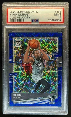Donruss Optic Kevin Durant Blue Velocity #136 Nets PSA 9 2020-21 Foto 1 de 2