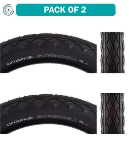 Pack of 2 Origin8 Supercell 26x4.0 Clincher Wire TPI 20 Black/Black Reflective - Picture 1 of 1