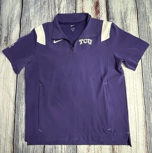 Nike TCU Horned Frogs Herren Shirt Kurzarm 1/4 Zip große Taschen lila - Bild 1 von 11