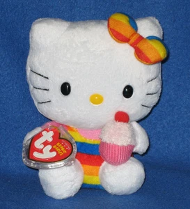 GORRO DE CUPCAKE TY HELLO KITTY RAINBOW BABY - COMO NUEVO CON ETIQUETAS COMO NUEVO - Imagen 1 de 1