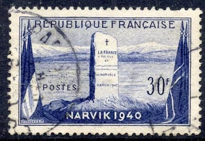 TIMBRE FRANCE OBLITERE N° 922 BATAILLE DE NARVIK / NORVEGE / - Photo 1/1