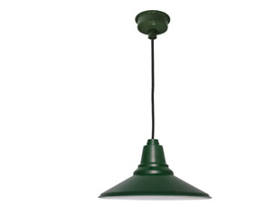 Cocoweb LED Pendant Barn Light 12" Vintage Green Adjustable Cord to 6Ft BCA-12VG