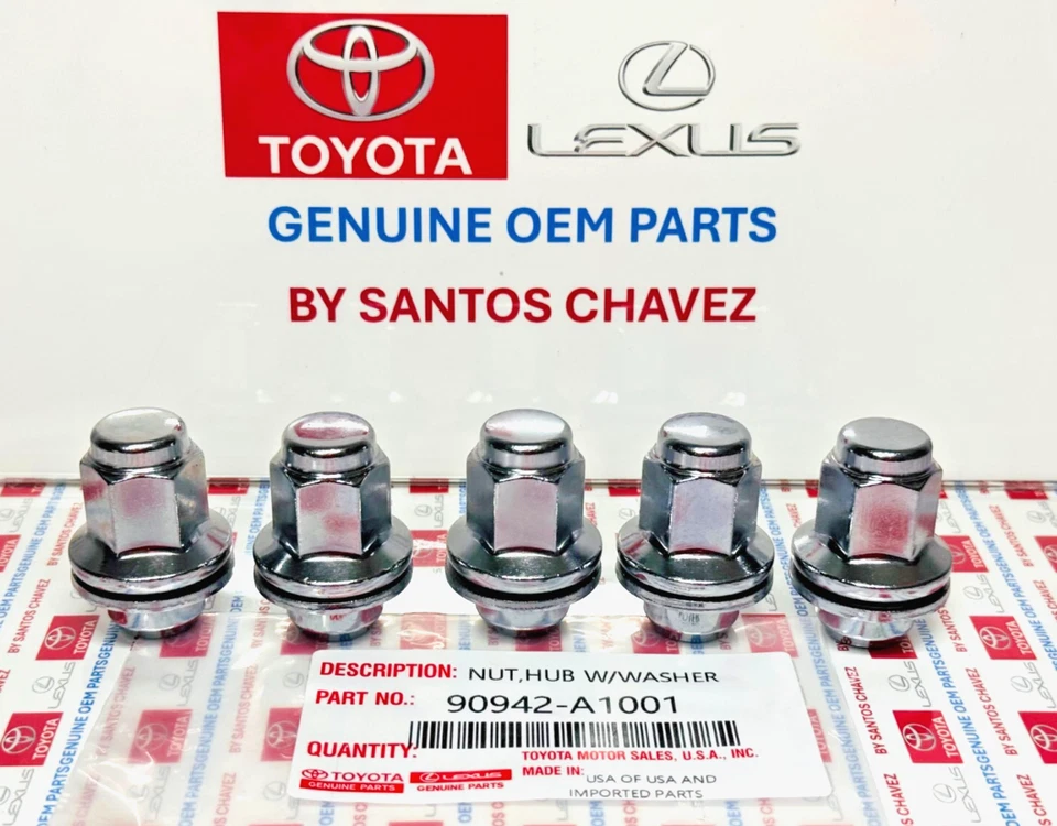Juego de tuercas de rueda Toyota Land Cruiser 1998-2020 5x piezas originales OEM 90942-A1001 Foto 1 de 4