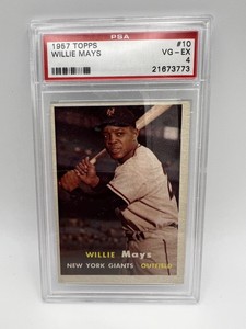 1957 Topps Baseball Card - #10 Willie Mays HOF New York Giants PSA 4 VG-EX