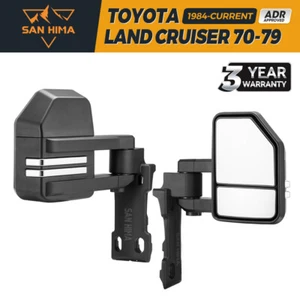 San Hima Extendable Towing Mirrors for Toyota LandCruiser 70 75 76 78 79 Series - Picture 1 of 11