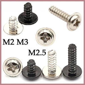 Tornillos autorroscantes con brida de acero al carbono cabeza de cacerola tappers cola plana M2 M2,5 M3 - Imagen 1 de 5