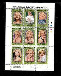 Gambia 1993 - Marilyn Monroe - Sheet of 9 Stamps - Scott #1398 - MNH - Picture 1 of 1
