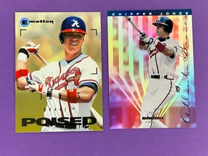 Chipper Jones 1995 Leaf Limited #78 + 1995 Skybox Emotion #102 Braves Lot - Picture 1 of 4