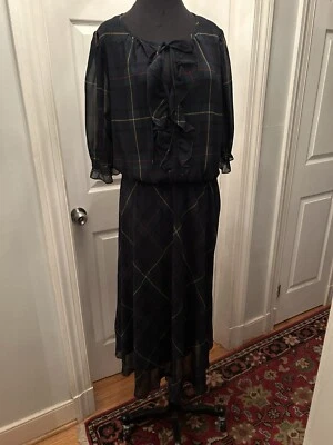 Vintage Ralph Lauren Black Label Chiffon Dress 12 - Image 1 of 4