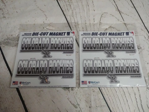 2x Colorado Rockies Multi Die Cut Magnet Sheet Auto Home MLB Baseball Cover