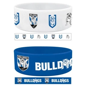 127311 CANTERBURY BULLDOGS NRL TEAM PACK OF 2 SILICONE SUPPORTER WRIST BANDS - Picture 1 of 1