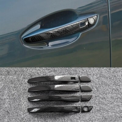 Carbon Fiber Look Exterior Door Handle Trim Cover For Peugeot 3008 5008 208 308 - Изображение 1 из 3