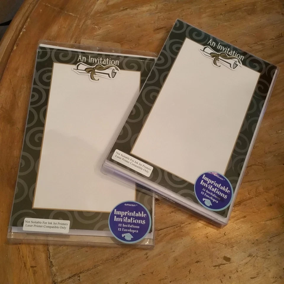 24 Amscan Imprintable Graduation Invitations - Image 1 of 1