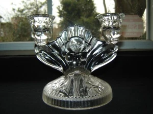 Jeannette Depression Glass Iris Herringbone Candlestick Candle Holder - Picture 1 of 4