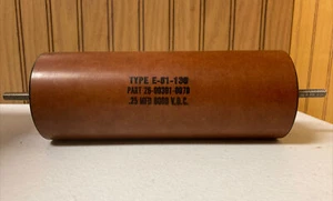 .25 MFD 8000V.D.C Capacitor Type E-51-135 Part 26-00301-0070 - Picture 1 of 5